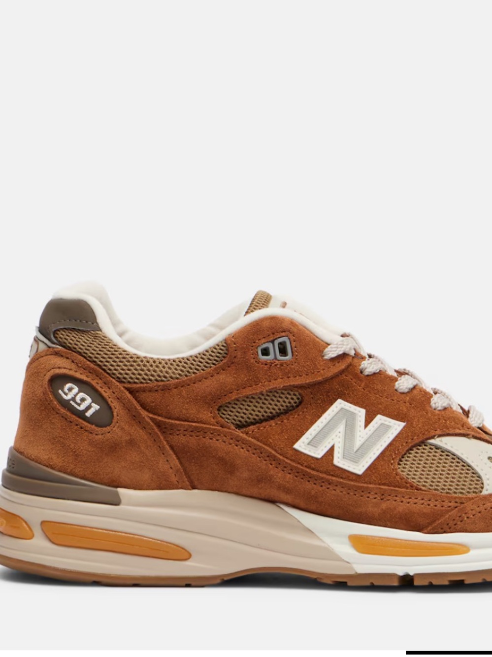 New Balance Brown made in the UK 991 Suede Mesh Running Shoes size 37 unisex.